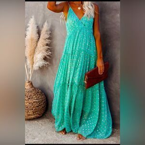 Chic Turquoise Maxi Dress